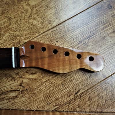 Telecaster Rosewood and Roasted Flame Maple Guitar Neck Gloss 21 Fret Jumbo with Abalone Markers image 3
