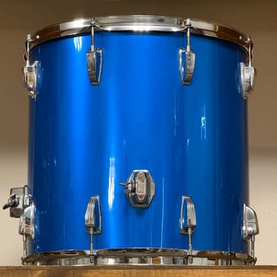 1970's Ludwig 16" Blue Silk 16x16 Floor Tom 3-Ply image 7