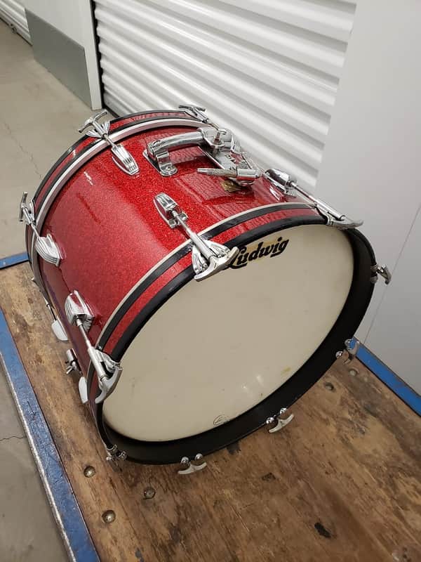 Ludwig Jazzette 1960s Sparkle Bass Drum 12x18 Rewraped image 1