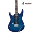 Ibanez Gio GRX70QAL Left-Handed Electric Guitar - Transparent Blue Burst
