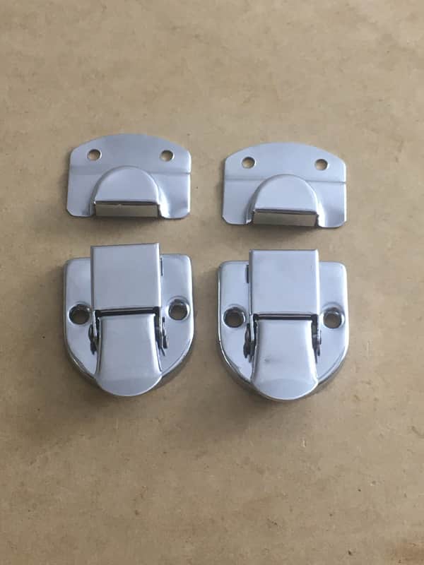 2 Electric Guitar Case Latches Closure Latch Parts Set for Guitar Cases Chrome image 1
