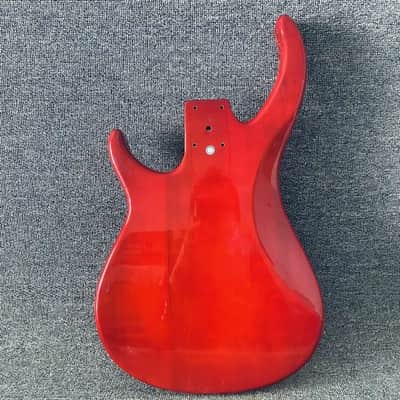 Red 4 String Bass Basswood Body image 6
