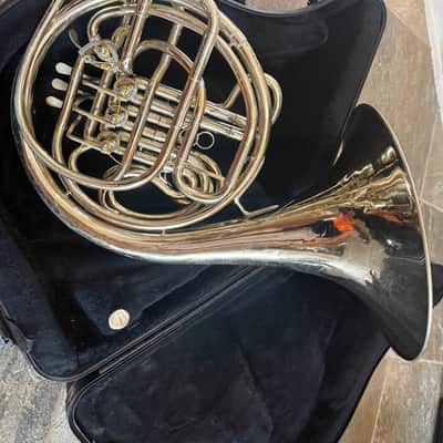 C. G. Conn 8D Silver Double French horn. Made in USA image 8