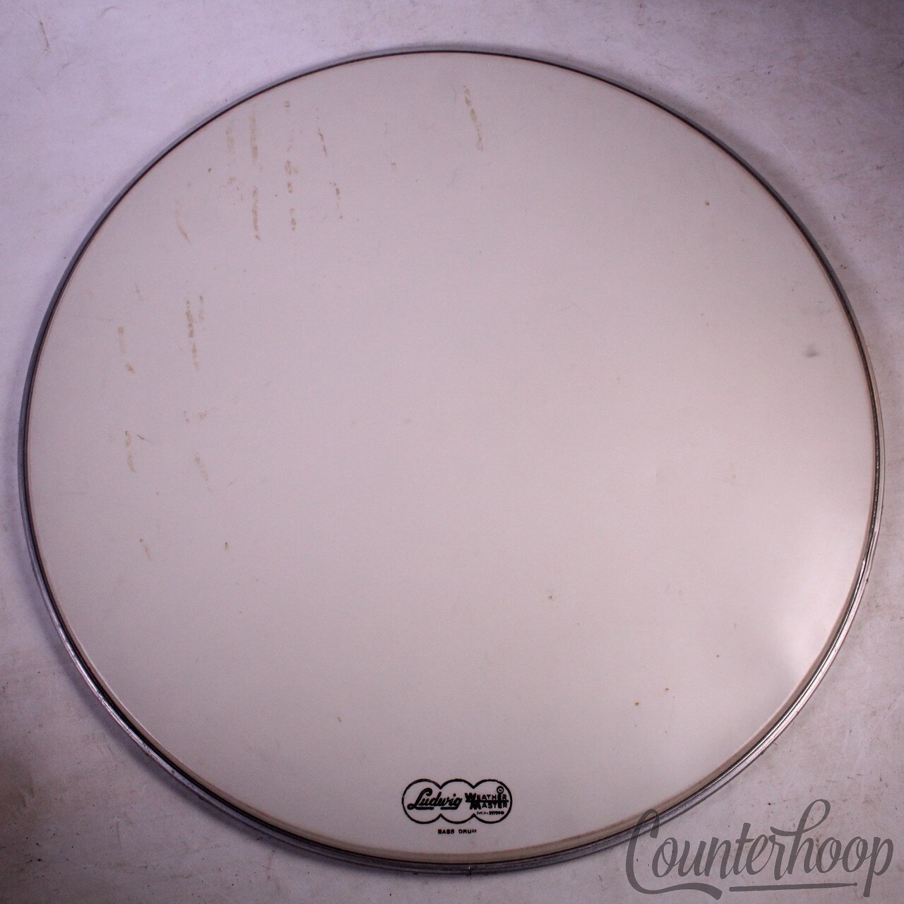 Ludwig 24"60s Cloud Script Logo Bass Drum Head Resonant/Batter Weather Master US — main photograph