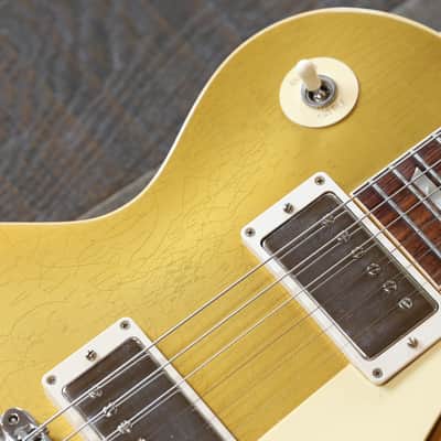 Unplayed! 2022 Gibson Custom Shop 70th Anniversary 1957 Les Paul Standard Murphy Lab All Gold + COA OHSC image 8