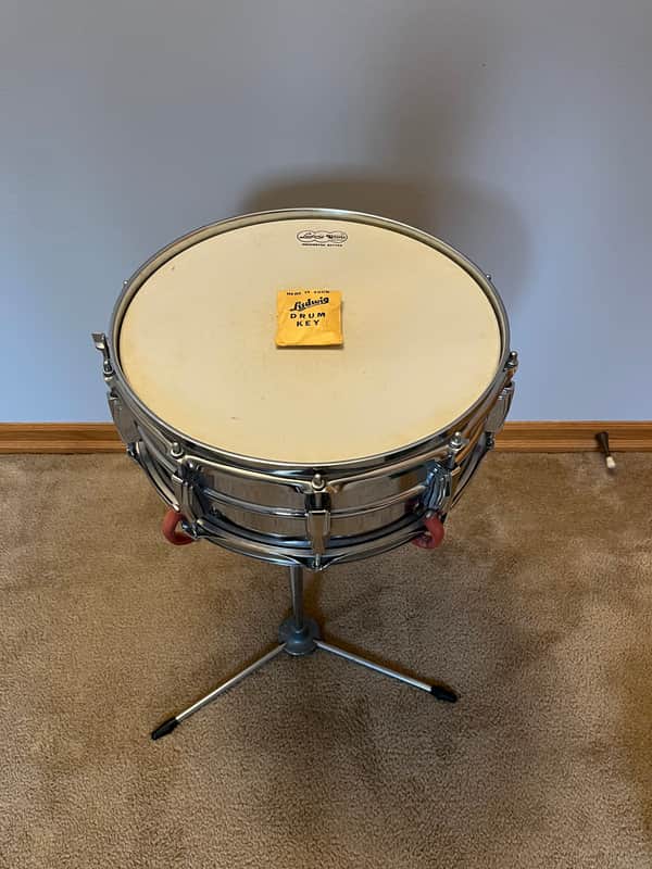 1968 Ludwig LM400 Supraphonic Original Heads, Drum Key, Stand image 1