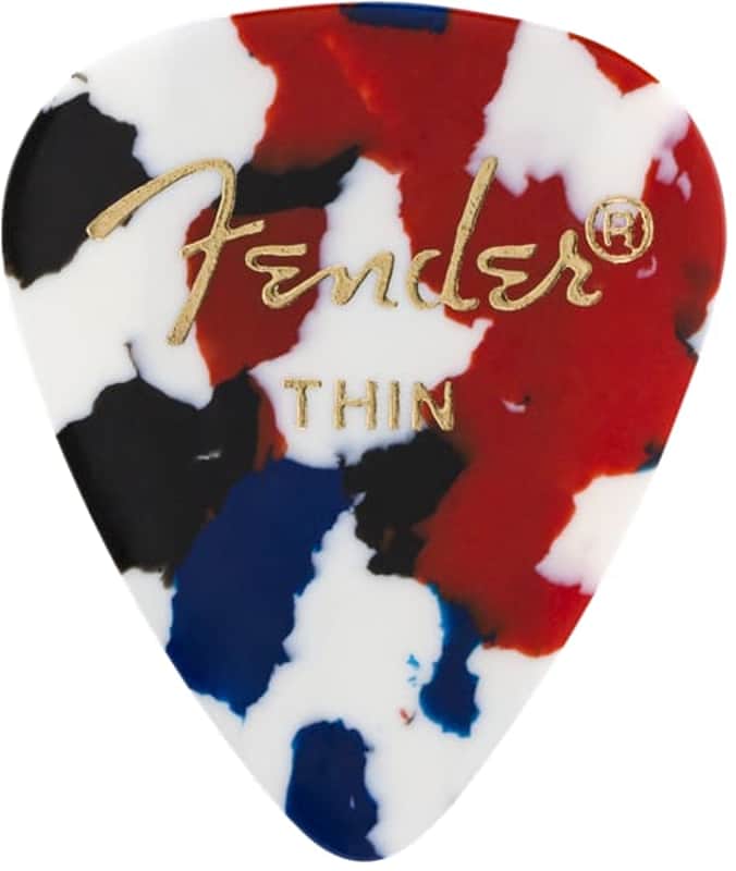 Fender 351 Shape Premium Picks Thin Confetti 12 Count image 1