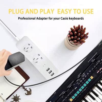 9V Power Adapter fits for Casio Keyboard AD-5, AD-5MU AD-5MR WK-110 WK-200 LK-100 LK-220 CTK-496 CTK-573 CTK-700 CTK-710 CTK-720 CTK-2100 Replacement Supply Charger Extra Long Cable Cord 8.2ft image 4