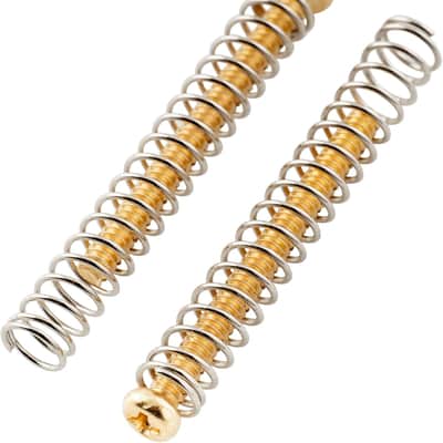 48X1.1 Inch Stainless Steel Humbucker Pickup Mounting Screws and Springs Set for Made Electric Guitar, Gold (Set of 6) image 3