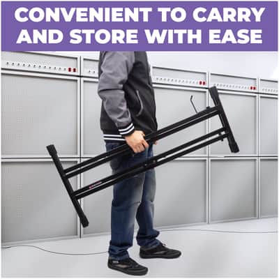 Liquid Stands X-Style Adjustable Double Braced Foldable Keyboard Stand - Fits 54 61 88 Key Electric Pianos image 5