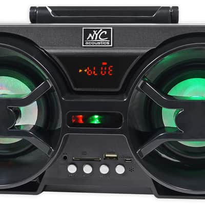 NYC Acoustics NPB3 Dual 4" 30w Bluetooth Boombox Speaker w/USB, SD, LED+Remote image 6
