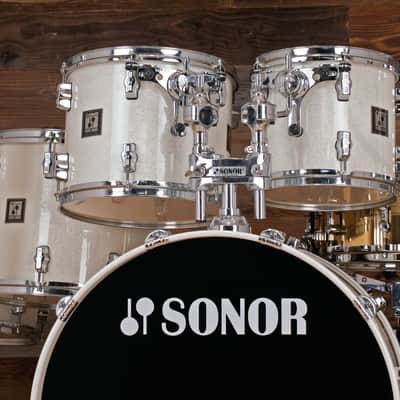 Sonor Force 3003 6 Piece Maple Drum Kit, White Sparkle Lacquer (Pre Loved) image 7