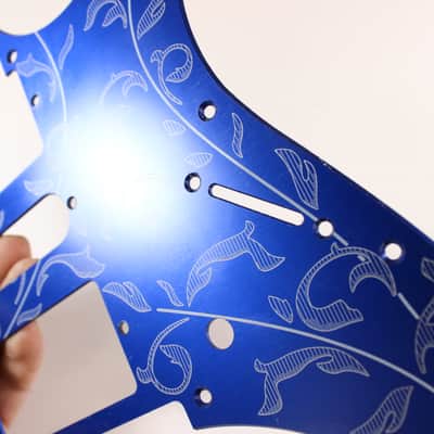 Blue Tree of Life Anodized Aluminum pickguard fits Ibanez (tm) RG550 Jem RG HSH image 6