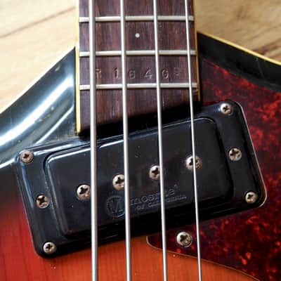 1966 Mosrite Joe Maphis Vintage Hollowbody Electric Bass Guitar Sunburst image 10