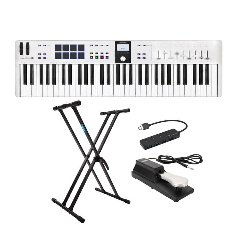 Arturia KeyLab Essential 61 mk3 MIDI Keyboard Controller with Stand Bundle image 1