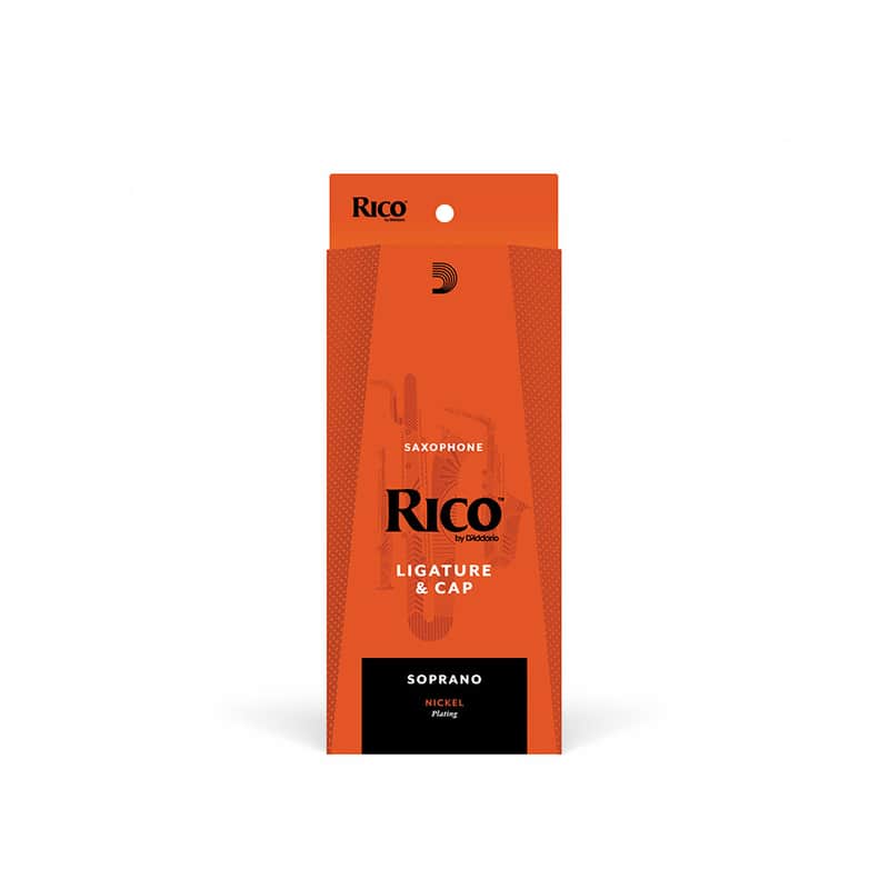 Rico Ligature for Soprano Saxophone Nickel-Plated, Ligature & Cap Set image 1