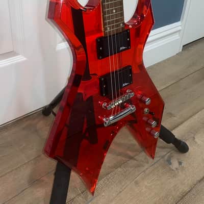 1999 BC Rich Ice Acrylic Warlock Guitar See Thru Red Lucite w OHSC image 4