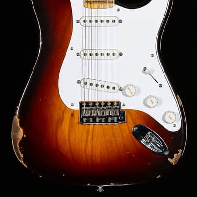 Fender Custom Shop Limited Edition 70th Anniversary Fat '54 Strat Relic/Closet Classic Hardware Chocolate 2-Color Sunburst (191) image 3