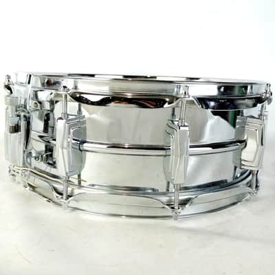 Ludwig Supraphonic 5x14"Snare Drum Monroe Badge 10Lug Vintage90s Aluminum/Chrome image 5