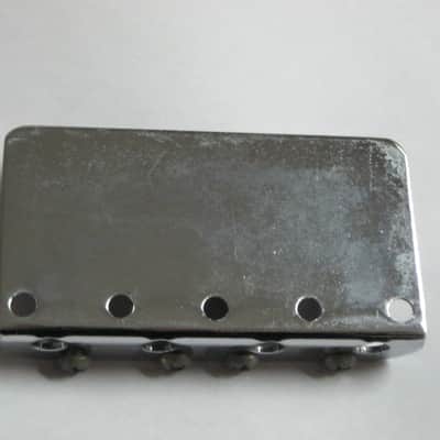 used lightly relic'd Fender Mexican P Bass Vintage Style BRIDGE full assembly Chrome (from 1994) also included is a used set of D'Addario bass strings image 24