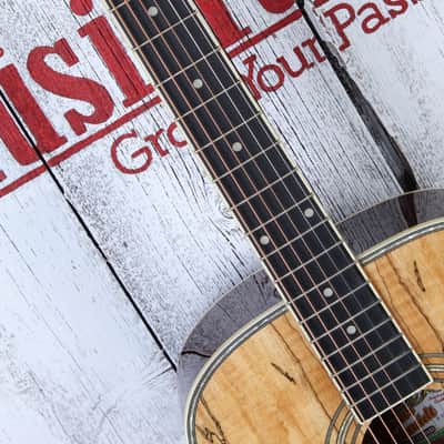 Oscar Schmidt OF2SM Acoustic Guitar Spalted Maple Top Natural High Gloss Finish image 9