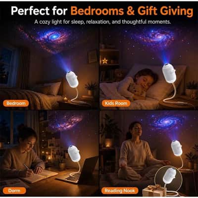 USB Starry Sky Projector Night Light 360° Rotating Galaxy Lamp image 5