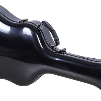Crossrock Dreadnought Acoustic Guitar Case – Fits 40"/41" Guitars | Fiberglass Shell, Plush Interior, TSA Lock-Black image 3