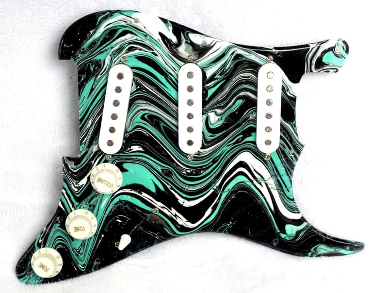 Custom Swirl Painted and Fully Loaded Fender Squier Strat (11 Hole) Pickguard image 1