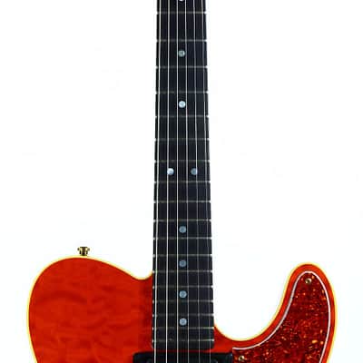 1992 Fender Custom Shop Set Neck Country Artist Telecaster QUILT Sunset Orange Transparent --VERY RARE TELE image 12
