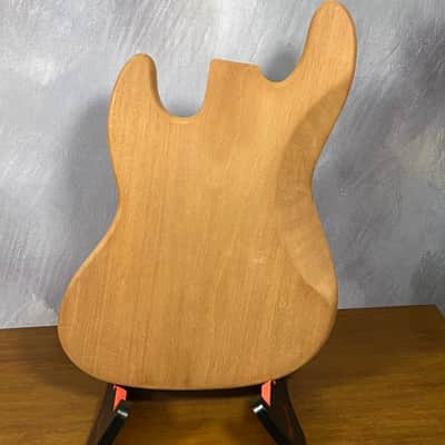 High end Offset bass body NOS unique figure Curly Maple Top solid one-piece True Brazilian Mahogany Back Unfinished Front Routed Luthier Supply R39 image 3