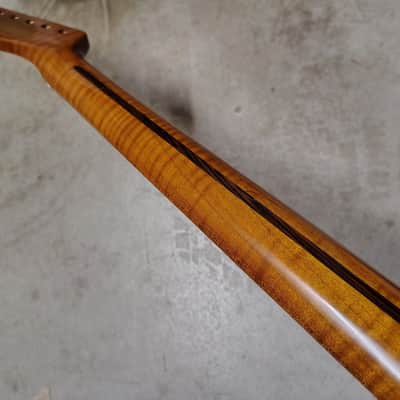 Flame Roasted Maple Tele Neck fits fender Telecaster body 21 frets 50s Gloss image 7