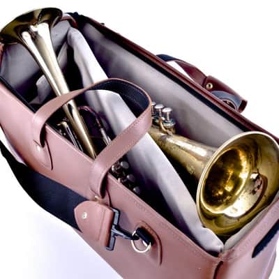 Trumpet Gig Bag - Double Trumpet or Trumpet/Flugelhorn - Leather - Glenn Cronkhite image 1