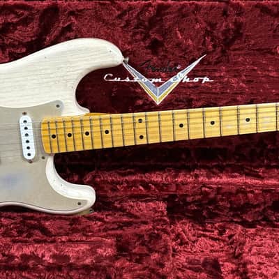 Fender Custom Shop Limited Edition '55 Dual-Mag Stratocaster 2019 Ash Body Trans White Relic image 2