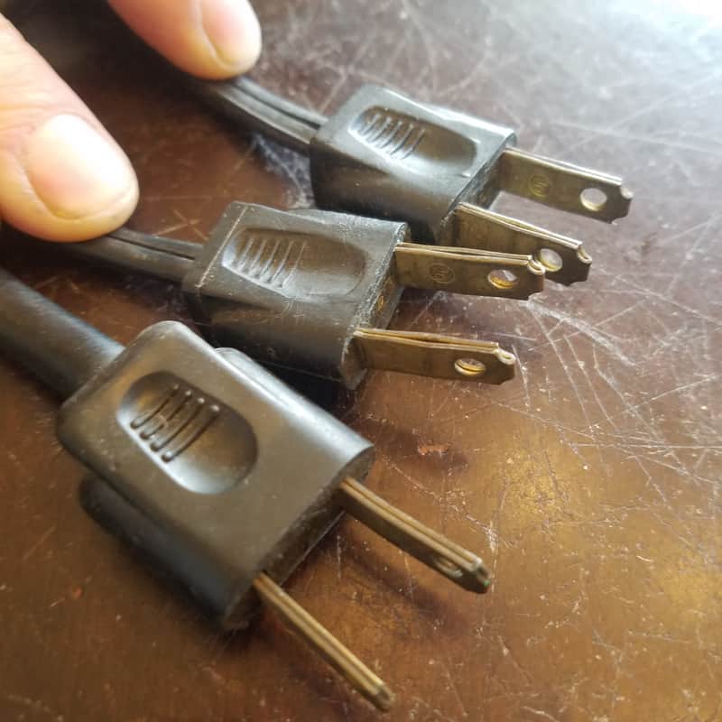 Royal one (1) 117V Power Cord Electric Cable cut Vintage non-polarized black 1940s-1960s image 1