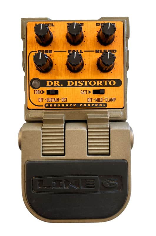 Super Rare! Dr Distorto Line 6 Distortion Pedal With Unique Harmonic Sustainer! Dr Distorto Rare - Metallic image 1