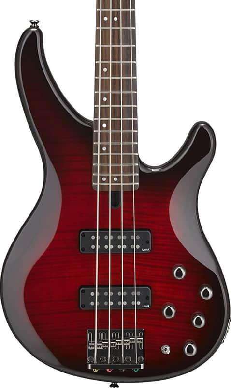 Yamaha TRBX604FM 4-String Bass Guitar, Rosewood Fingerboard, Dark Red Burst image 1