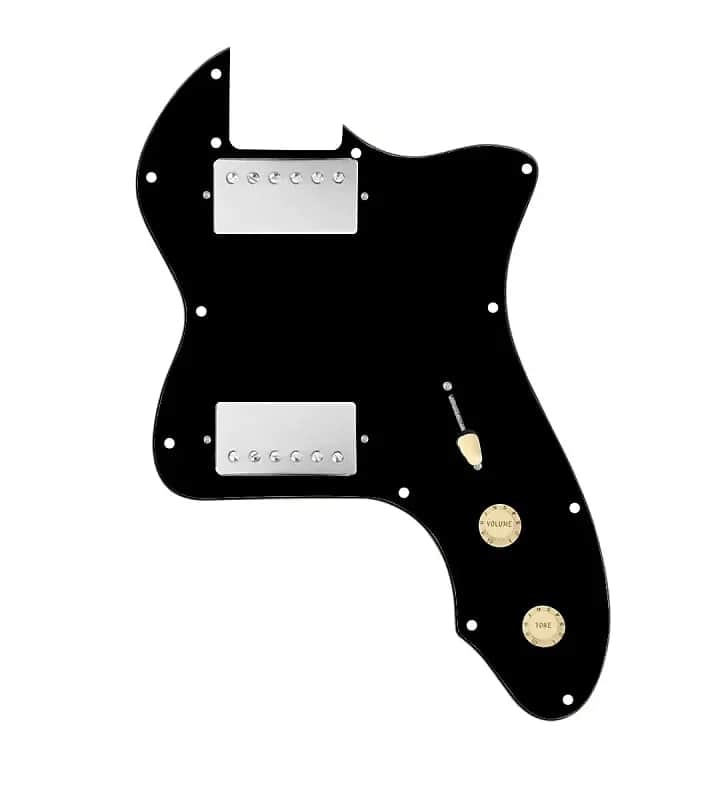 920D Custom '72 Thinline Tele Loaded Pickguard with Cool Kid Humbuckers - Black / Aged White / Nickel image 1