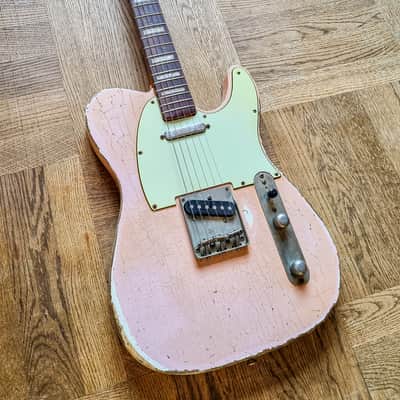 Fender Telecaster Shell Pink with 1966 Jazzmaster neck and red bobbin pickups image 5