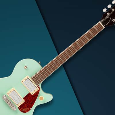 Gretsch Streamliner Jet Club Single-Cut 6-String Right-Handed Electric Guitar with Wraparound Tailpiece, Nato Body and Laurel Fingerboard (Mint Metallic) image 6