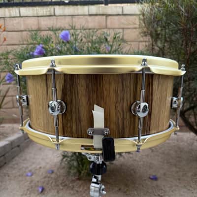 Sugar Percussion 14x6 Black Limba Snare with Brass SoundArc Hoops image 2