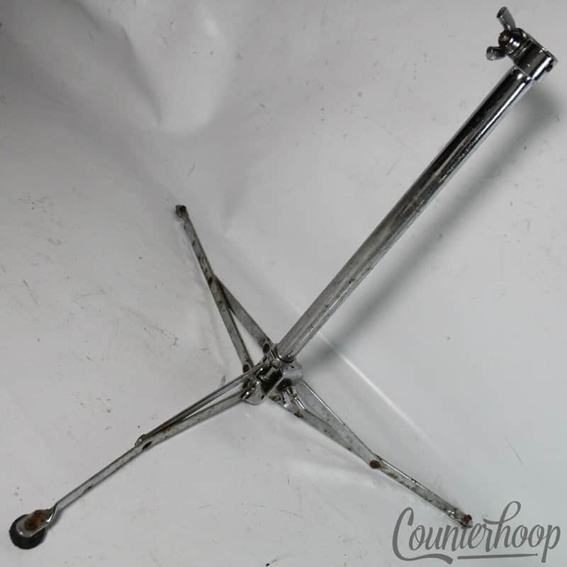 Ludwig Snare Drum/Cymbal Stand Flat Flush-Base Tripod Chrome Chicago Vintage 60s image 1