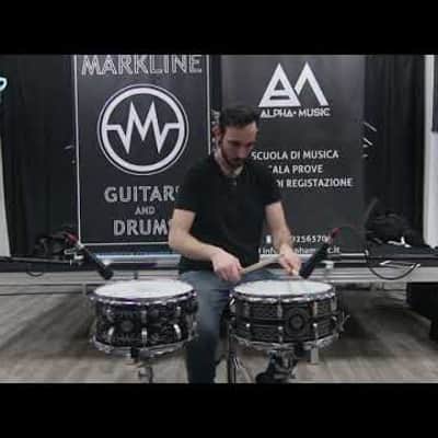 Markline Drums handmade Mahogany Snare 14"x7" custom black/silver handcrafted in Italy image 4