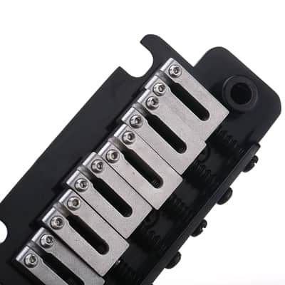 Brio 52.5mm Steel Saddles, Full Steel Block, 2 Point Stud Style Tremolo Bridge for American S-Style Black image 6