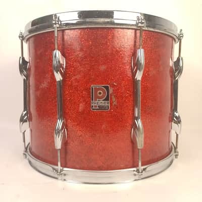 Premier 12x14" Marching Tenor Tom Drum Red Glitter 3Ply Baltic Birch Vintage 60s image 1