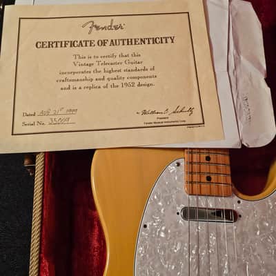 Fender 52 reissue Telecaster 1999 - Butterscotch Blonde image 2