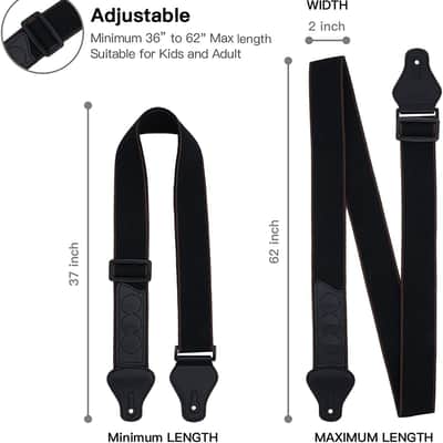 Guitar Strap, Soft Cotton Straps With 3 Pick Holders, Strap Button Headstock Adaptor, 1 Pair Locks and 3 Picks Set For electric/Acoustic Guitar image 5