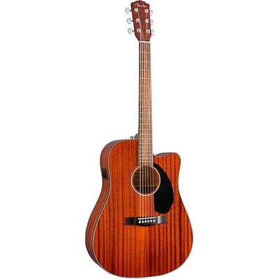 Fender CD-60SCE Dreadnought All-Mahogany Acoustic-Electric Guitar Natural image 2