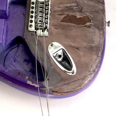 Lefty Vintage Fender “Super Heavy Relic” Hendrix Strat Solid Guitar Body Custom Purple Metallic 4.8 lb Alder image 5