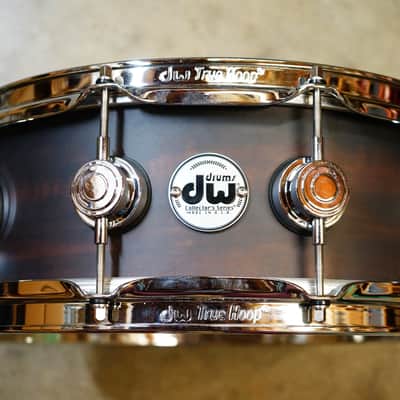 DW Collector's Series Exotic 5.5x14" HVLT Snare Drum in Natural Satin Eucalyptus w/ Chrome Hardware image 1