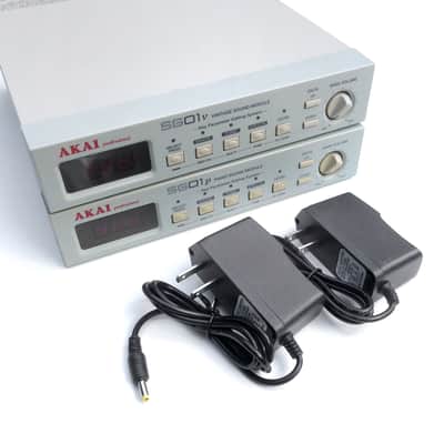 Vintage 90's Akai SG01v Vintage Synth + SG01p Piano Sound Modules - Desktop Half Rack Sample Rom Units with Power Supplies